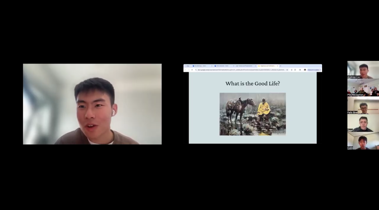Photo — a virtual meeting on screen